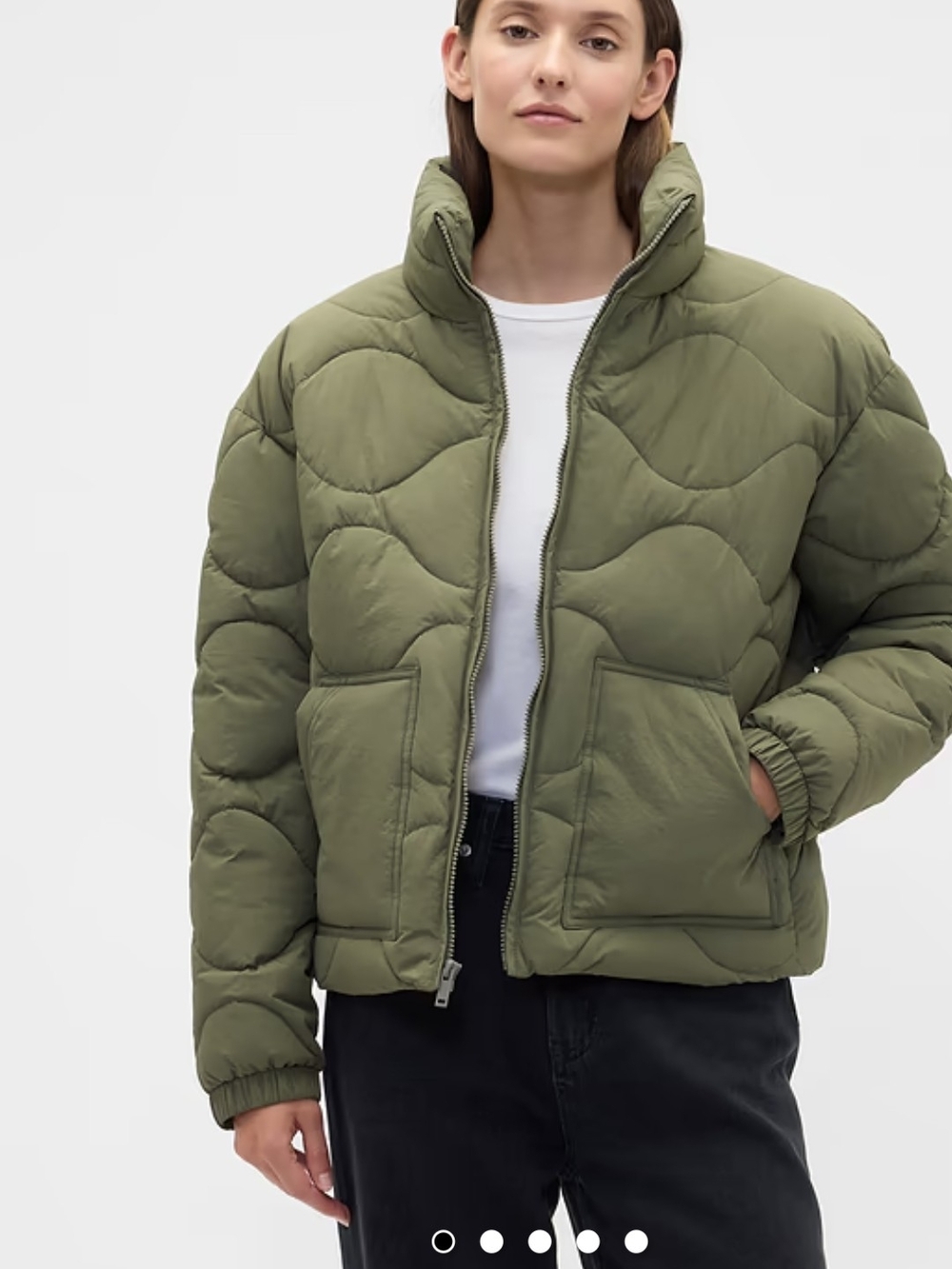 GAP Olive Green Quilted Puffer Jacket